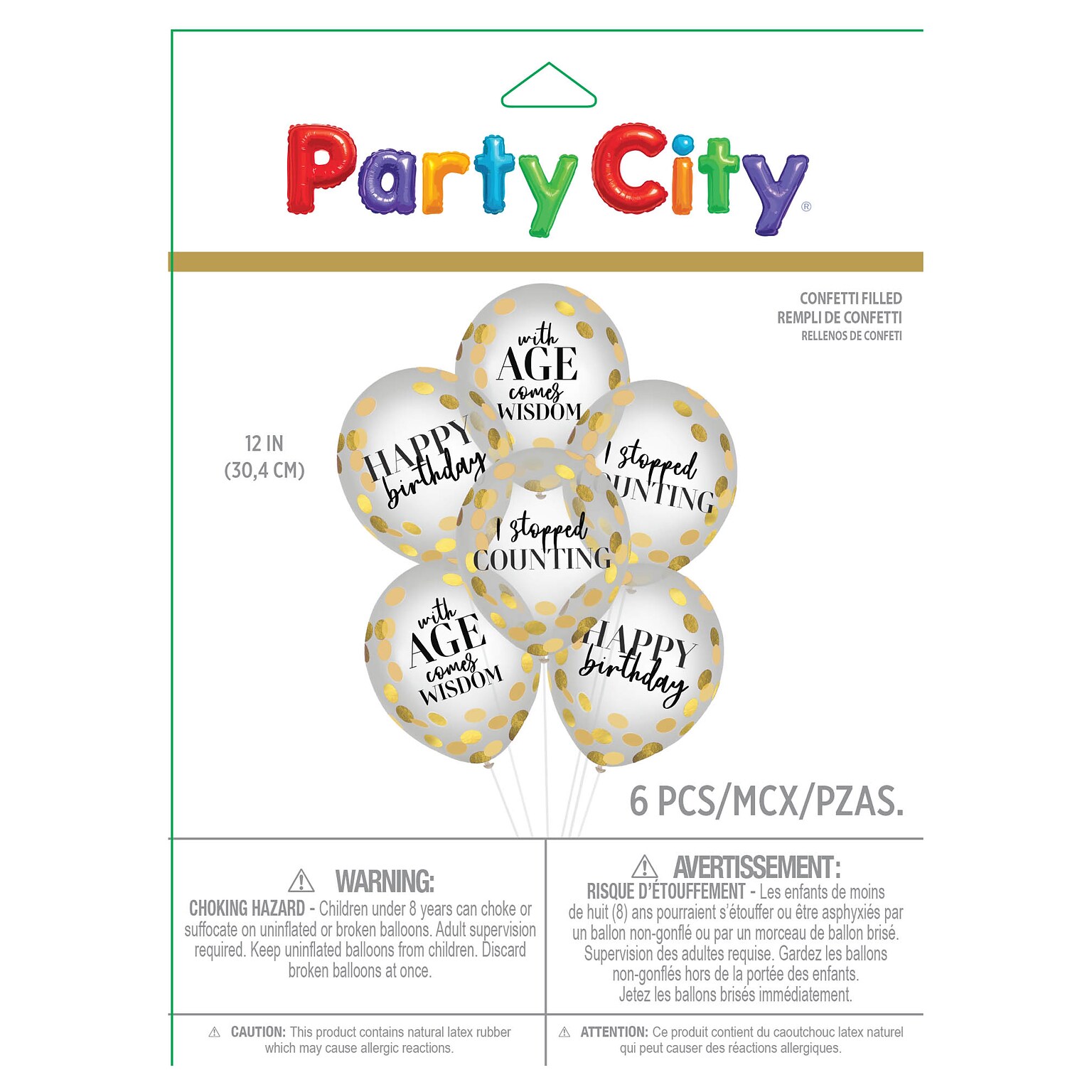 Party City 12 Party of The Ages Latex Balloons, 6/Pack (AM60050030-PC)