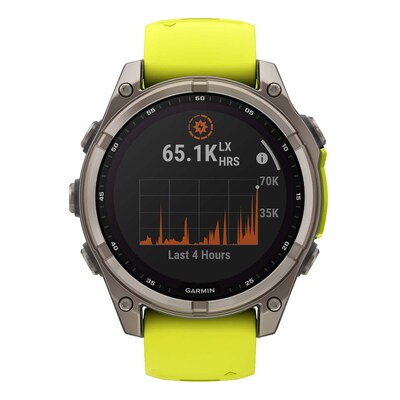 Garmin fenix 8 Smart Watch, 47 mm, Titanium & Amp Yellow/Graphite (GRM0290620)