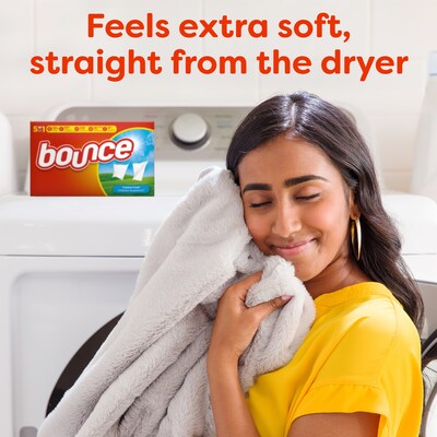 Bounce Outdoor Fresh Fabric Softener Dryer Sheets, 160 Count, 6 Boxes/Carton (80168)