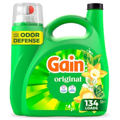 Gain HE Liquid Laundry Detergent, Original Scent, 134 Loads, 177 oz. (19114)