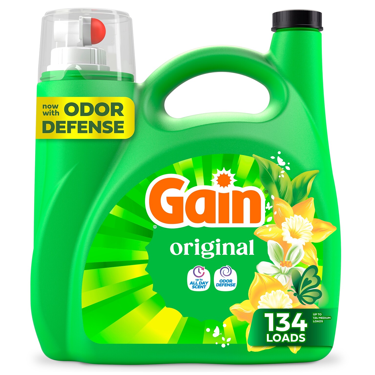 Gain HE Liquid Laundry Detergent, Original Scent, 134 Loads, 177 oz. (19114)