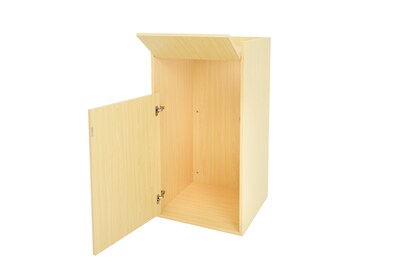 Alpine Industries Wood Trash Can, 40 Gallon, Oak, 2/Pack (476-MEO-2PK)