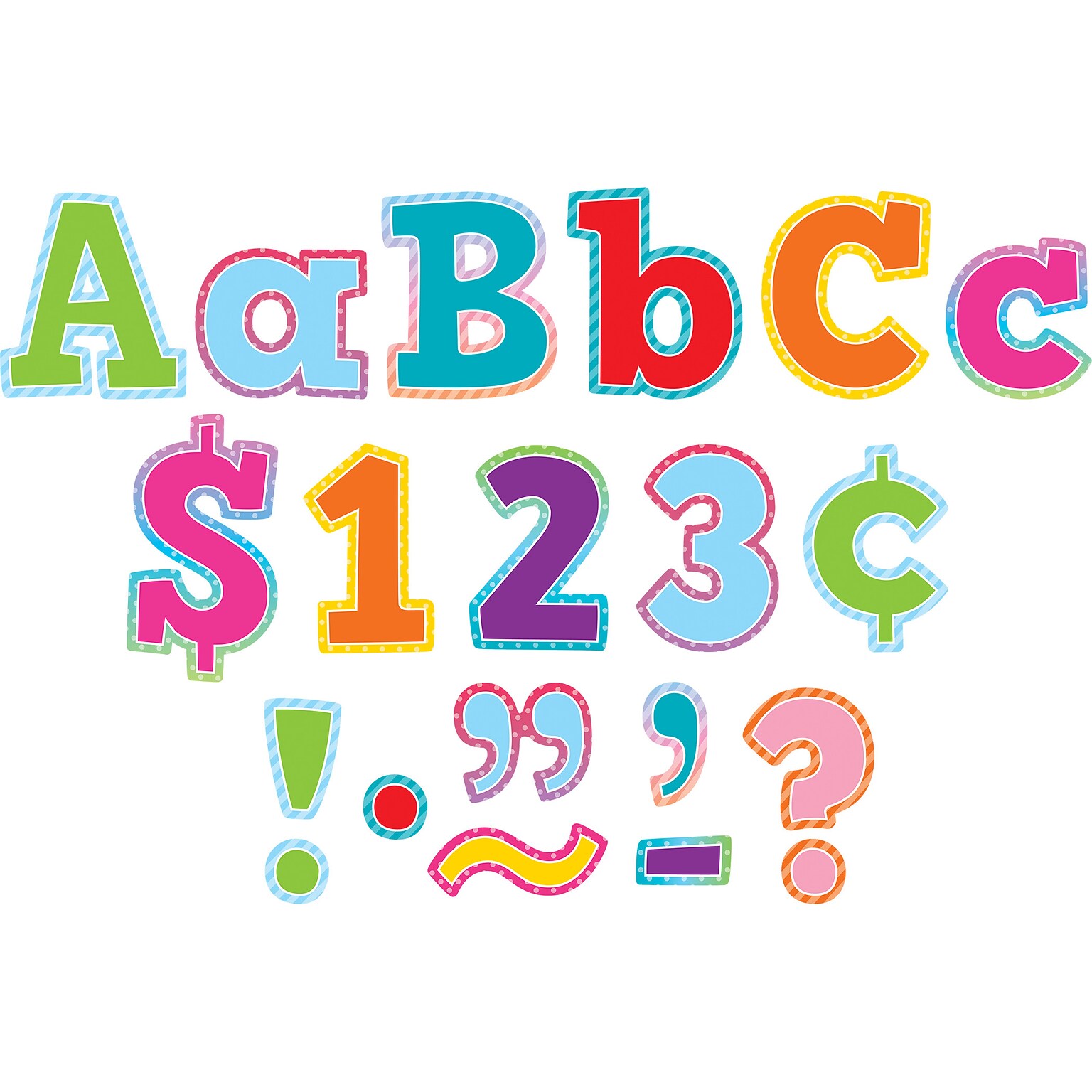 Teacher Created Resources 4 Bold Block Letters Combo Pack, Colorful Vibes, 230/Pack (TCR8777)