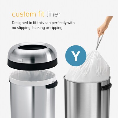 simplehuman 115L Bullet Can, Matte Black Heavy-Gauge Steel, Indoor Trash Can with Open Lid, 30 Gallon (CW1493)