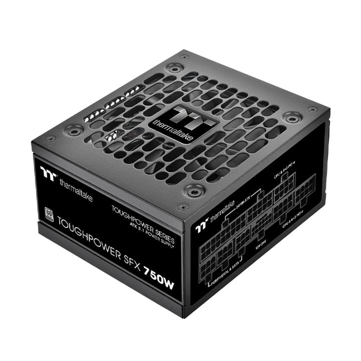 Thermaltake Toughpower SFX Platinum 750W ATX 3.1 80 PLUS Platinum Internal Power Supply, Black (PSSTP0750FNFAPU)