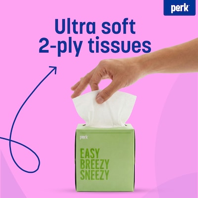 Perk™ Ultra Soft Tissue, 2-Ply, 95 Sheets/Box, 6 Boxes/Pack (PK57779)