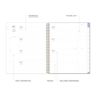 2026-2027 Blue Sky 8.5 x 11 Academic Year Weekly & Monthly Planner, Plastic Cover, Becca Purple (161383)