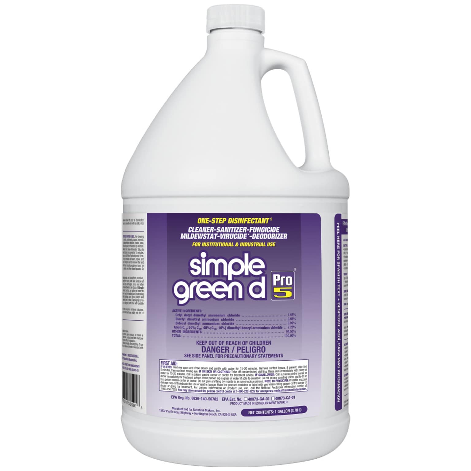 Simple Green Pro 5 Disinfectant All-Purpose Cleaner, Unscented, 1 gal. (SMP30501)
