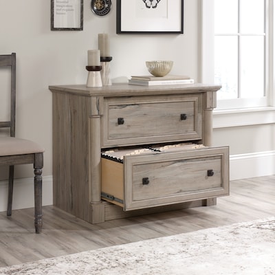 Sauder Palladia 2-Drawer Lateral File Cabinet, Letter/Legal Size, 29.63"H x 36.75"W x 22"D, Split Oak (424812)