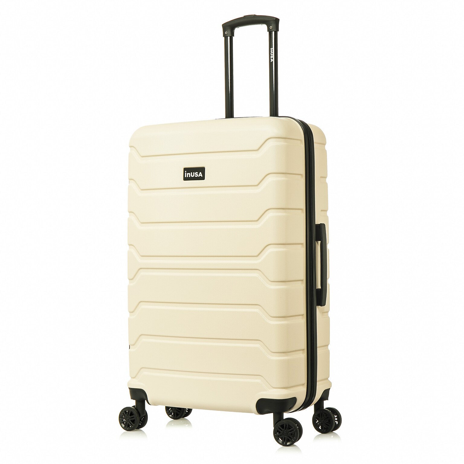 InUSA Trend 31.07 Hardside Suitcase, 4-Wheeled Spinner, TSA Checkpoint Friendly, Sand (IUTRE00L-SAN)