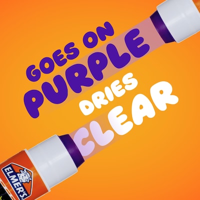 Elmers Disappearing Washable Removable Glue Sticks, 0.21 oz., Disappearing Purple, 12/Pack (E1559)