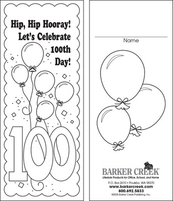 Barker Creek Celebrate 100th Day Bookmark Set, 60/Pack (LL2199)