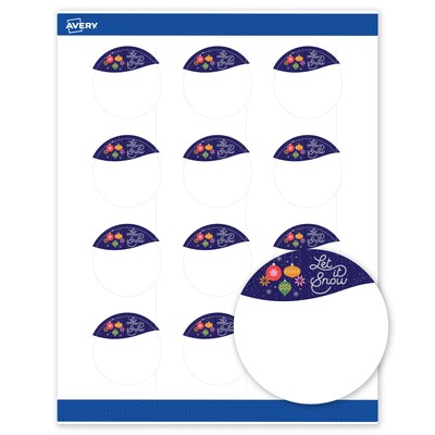 Avery Circle Multipurpose Labels, 2 Dia., White, 120/Pack (19479370440)