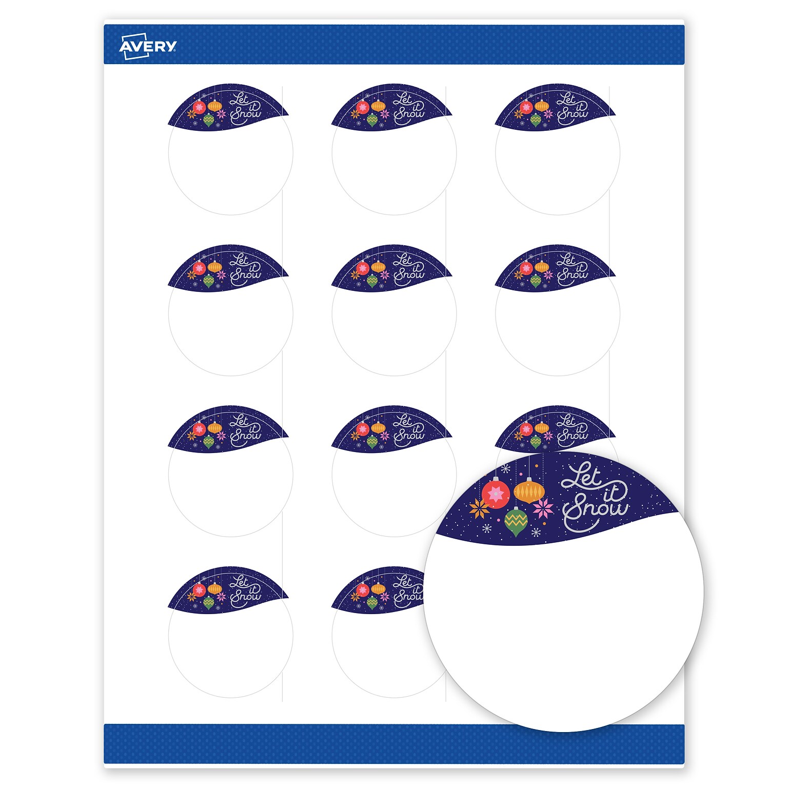 Avery Circle Multipurpose Labels, 2 Dia., White, 120/Pack (19479370440)