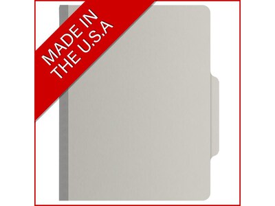 Medical Arts Press Pressboard Classification Folder, 1 Divider, 2" Expansion, Letter Size, Gray, 10/Box (DV-T42-14-3GRY)
