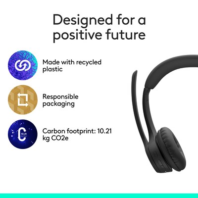 Logitech ZONE 305 For Business Bluetooth Stereo Headset, USB-C/A, MT Certified (981-001450)