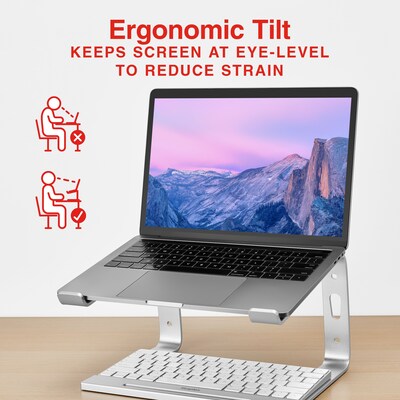 Staples TECH 11.2 x 10.2 Aluminum Laptop Stand, Silver (ST62653)