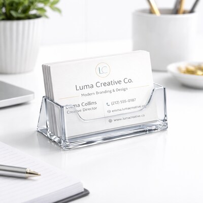 Azar Displays Horizontal Card Holder, 3.625"W x 2"H, Clear, 10/Pack (252010)