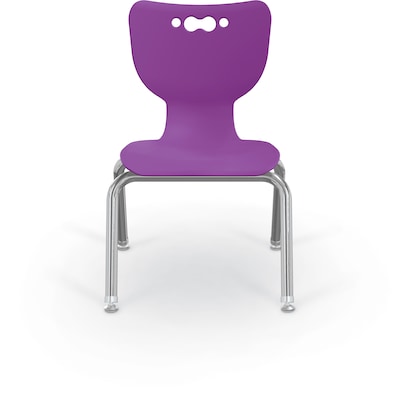 MooreCo 12" Hierarchy Student Chair with 4 Legs, Purple/Chrome Base (703673562577)