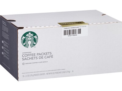 Starbucks Veranda Blend Ground Coffee Packet, Blonde Roast, 2.5 oz., 72/Carton (SBK11020676CT)
