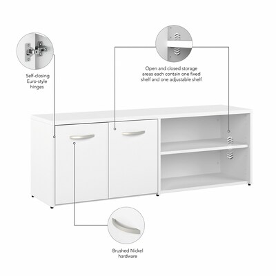 Bush Business Furniture Studio A 21" Low Storage Cabinet with 4 Shelves and Doors, White (SDS160WH-Z)