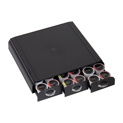 Mind Reader Plastic Coffee Pod Organizer Drawer, 36 Pod Capacity, Black (TRY3PC-BLK)