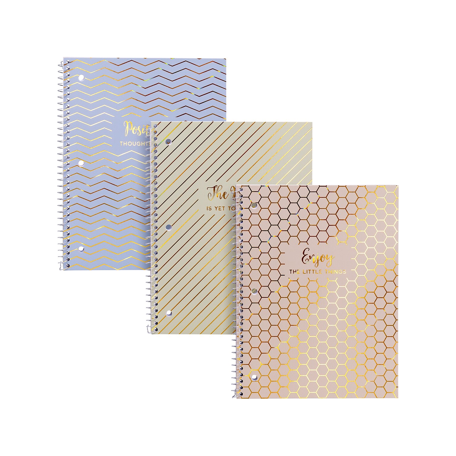 Pukka Pad Haze 1-Subject Notebooks, 8 x 10.3, College-Ruled, 50 Sheets, Assorted Colors, 3/Pack (9978(AST)-HZE)