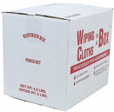 Office Snax Multipurpose Cotton Wiping Cloths, 5 lbs., White/Red (OFX00069)