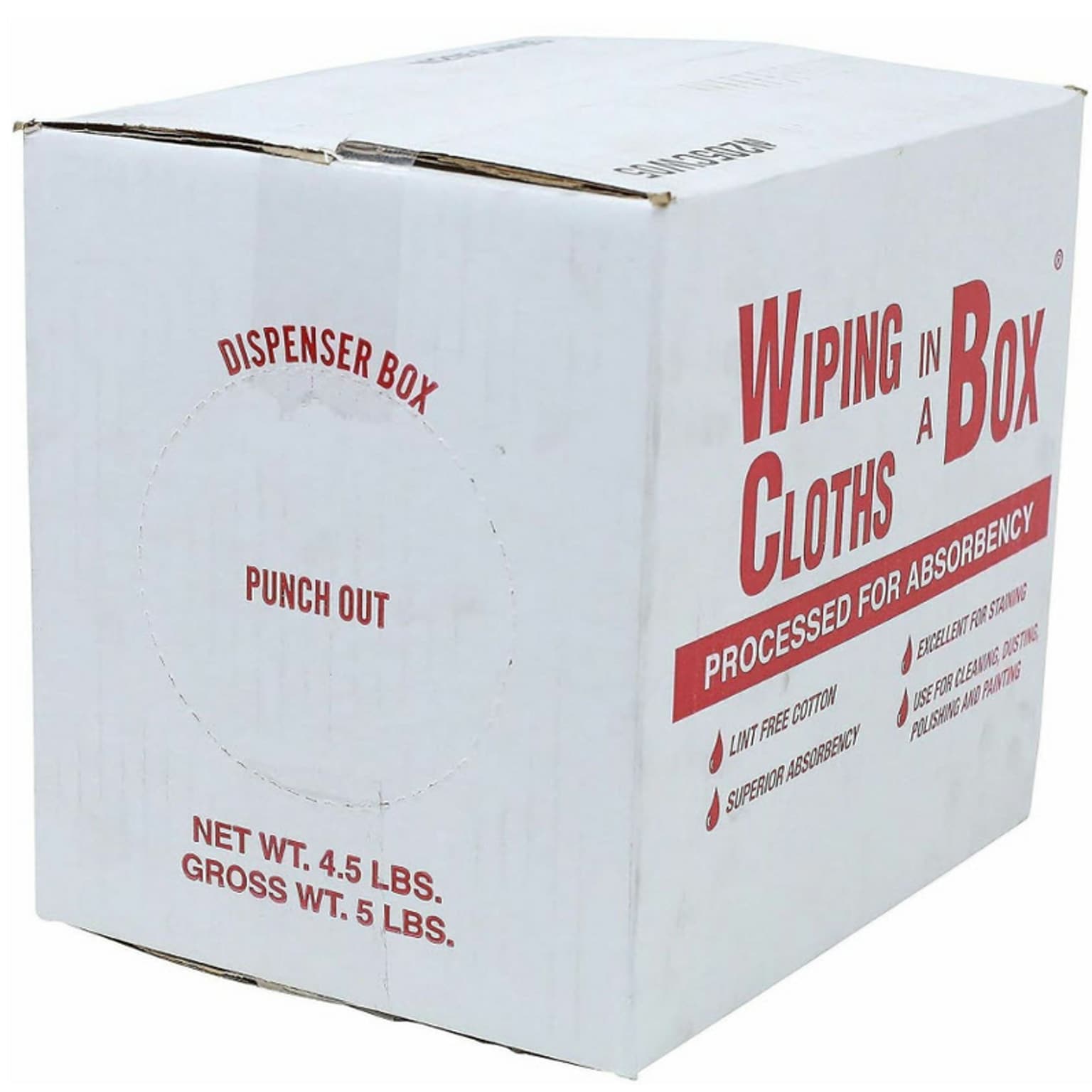 Office Snax Multipurpose Cotton Wiping Cloths, 5 lbs., White/Red (OFX00069)