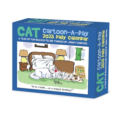 2025 Willow Creek Cat Cartoon-A-Day by Jonny Hawkins 6" x 5.5" Day-to-Day Calendar, Multicolor (40713)