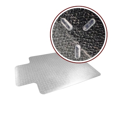 Floortex Cleartex TrYlok Carpet Chair Mat with Lip, 35 x 47, Designed for Low-Pile Carpet, Clear Vinyl (NRCMFLVT0003)