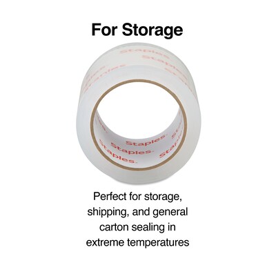 Staples® Moving and Storage Packing Tape, 2.83" x 54.6 yds, Clear, 6/Pack (ST-XW26-6)
