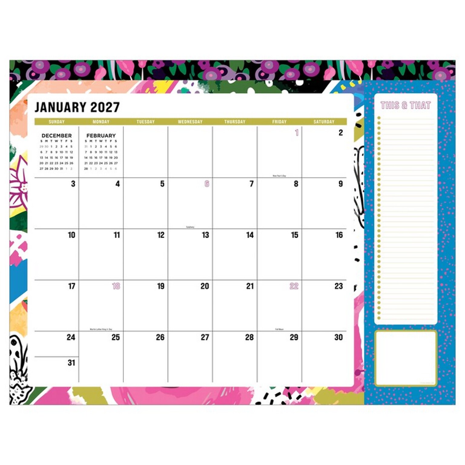 2027 TF Publishing Maximal Mirage 17 x 12 Monthly Desk or Wall Calendar, Multicolored (27-8506)