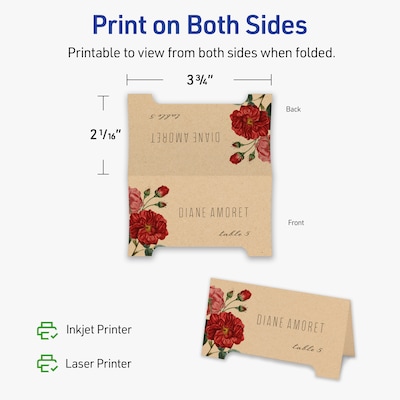 Avery Matte General Use Blank Cards, Kraft Brown, 100/Pack (95325)