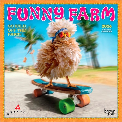 2026 BrownTrout Avanti Funny Farm 7 x 7 Monthly Wall Calendar (9798330707959)