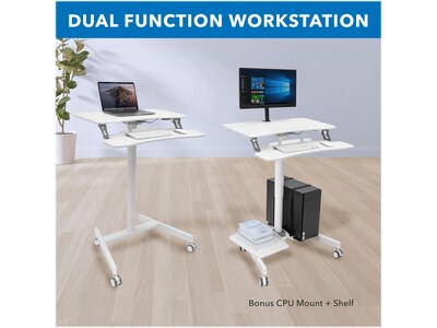 Mount-It! 28"W Adjustable Steel Standing Desk, White (MI-7979W)