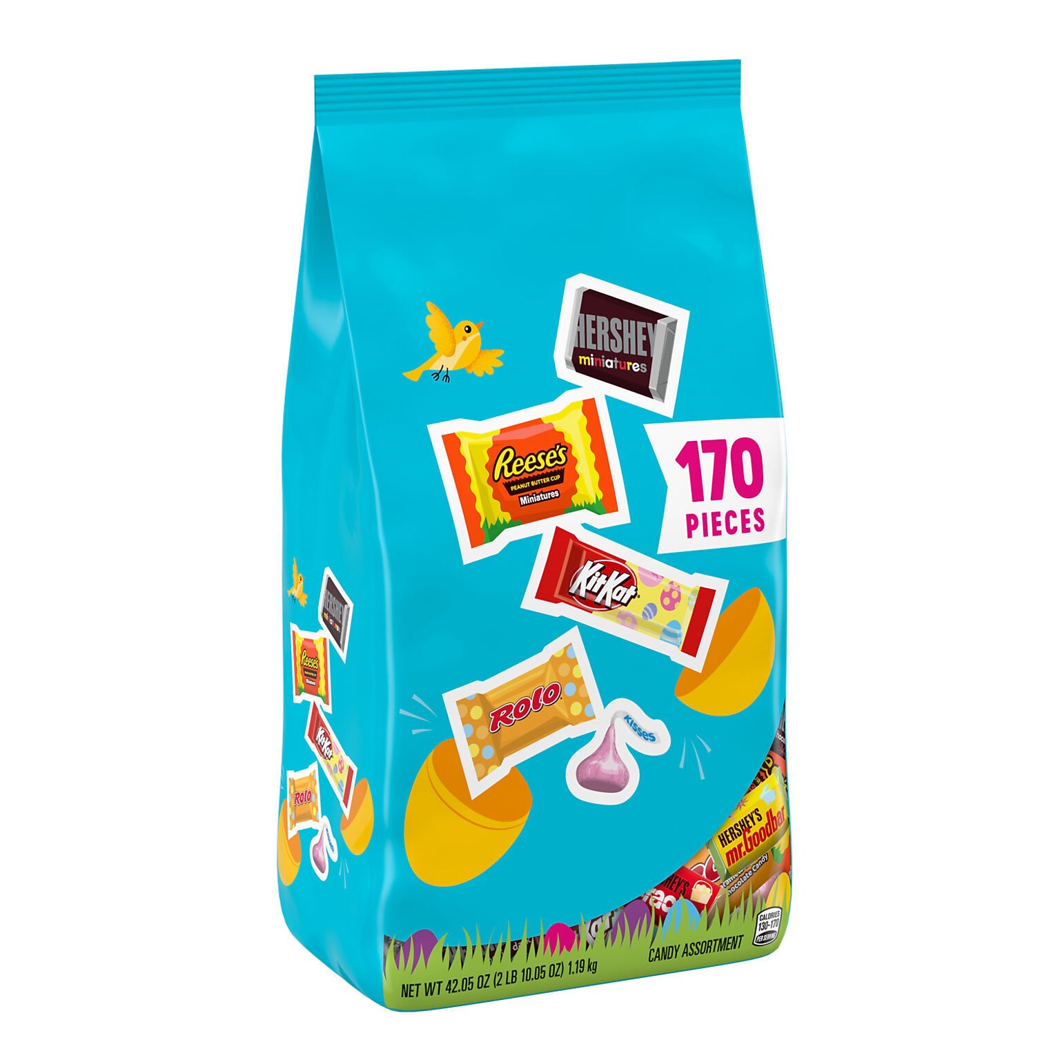 Hersheys Assorted Chocolate Easter Candy Bag, 42.05 oz, 170 Pieces/Bag (HEC46188)