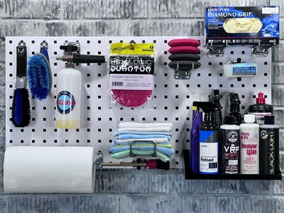 Triton Products LocBoard 18" x 36" x 9/16" Steel Square Hole Pegboard, 18 Assorted Hooks (LB18-1WH-KIT)