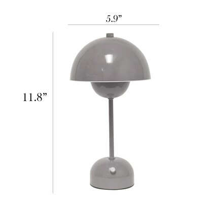 Simple Designs Mushroom Magic LED Table Lamp, Gray (LD1069-GRY)