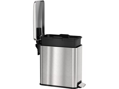 HLS Commercial Stainless Steel Step Trash Can with Hinged Lid, 3-Gallon, Silver (HLSS03RFR)