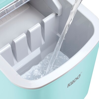 Igloo 26-Pound Automatic Self-Cleaning Portable Countertop Ice Maker Machine With Handle, Aqua (IGLI