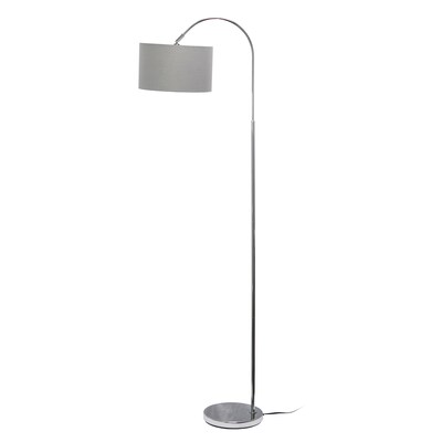 Creekwood Home Vista 66" Brushed Nickel Floor Lamp with Drum Shade, Gray (CWF-3006-GY)