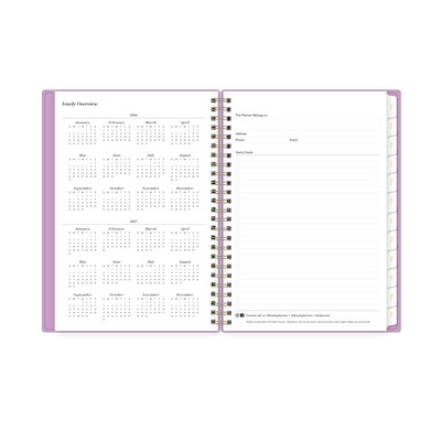 2026-2027 Blue Sky Sincerely Jules Violet 6" x 8" Academic Year Weekly & Monthly Planner, Plastic Cover, Violet (161389)