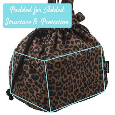 Brentwood Leopard Insulated Canvas Lunch Tote Cooler Bag, 2-Compartment, Leopard Brown (BTWCB2025LBR)