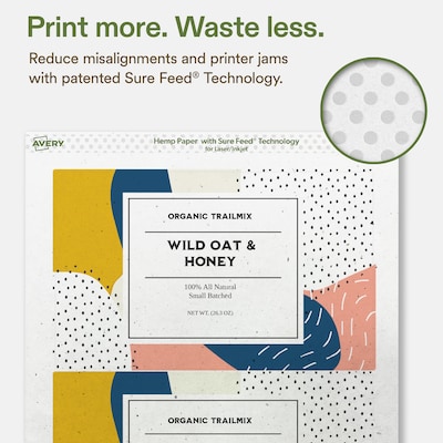 Avery Hemp Rectangle Laser/Inkjet Multipurpose Labels, 4-3/4" x 7-3/4", Off-White (160/Box)