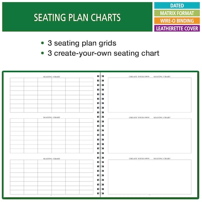 2026-2027 ELAN 8.5" x 11" Academic Weekly & Monthly Teacher Planner, Paperboard Cover, Green (D101-AY26)