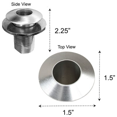 Diversified Woodcrafts Aluminum Rod Socket 2.25H x 1.5W x 1.5D (206505)
