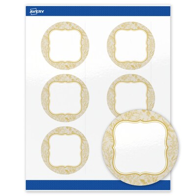 Avery Round Laser/Inkjet Multipurpose Labels, 3, White, 60/Pack (19479371086)