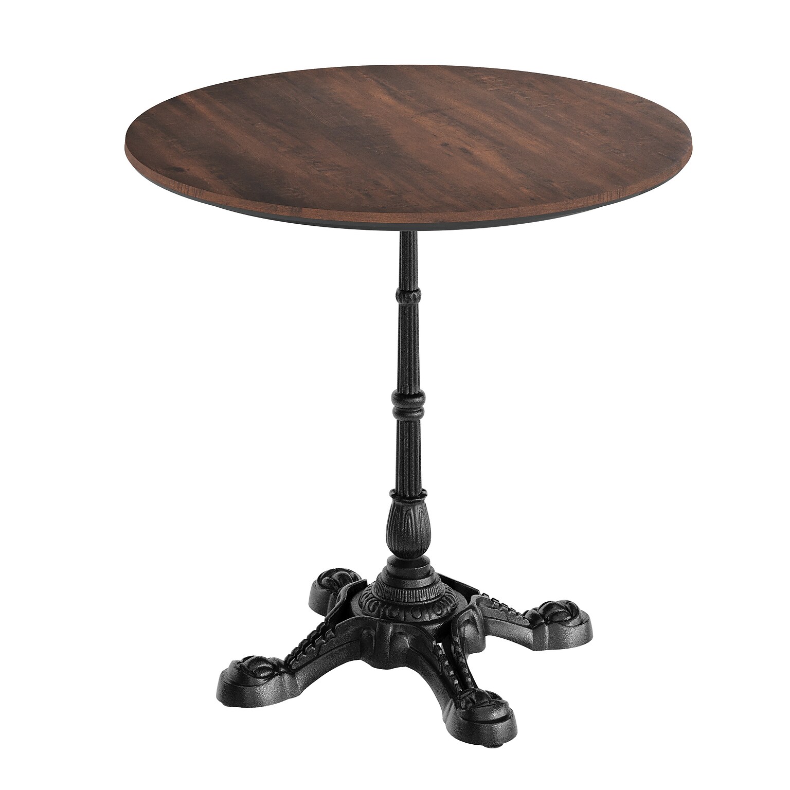 Flash Furniture Acadia 31.25 Round Wooden Dining Table with Bistro Base, Dark Brown/Black Base (STRD31WBRST2222)