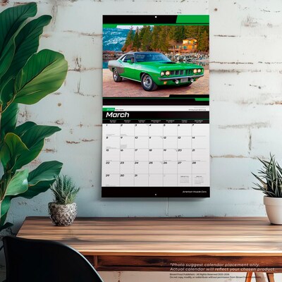 2026 BrownTrout American Muscle Cars 14" x 12" Monthly Wall Calendar (9798330701315)